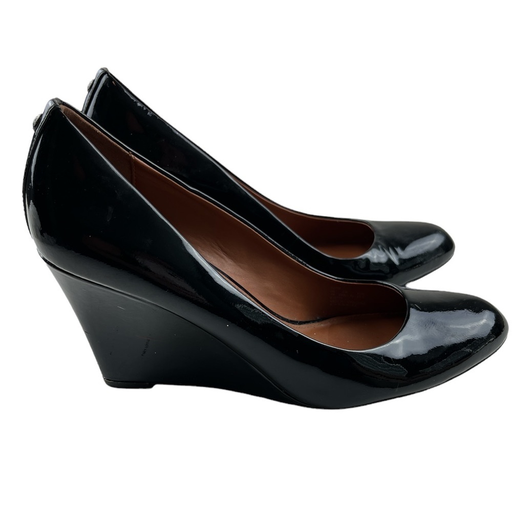 COACH Coach Roni Wedge Pumps Black Patent Leather Size 7 - Picture 4 of 7